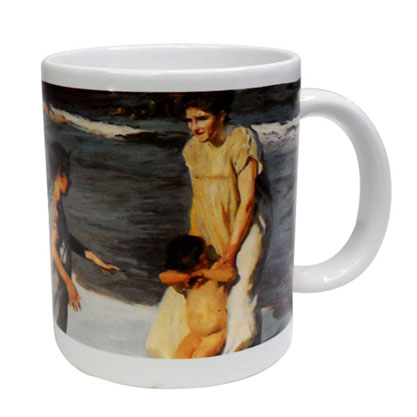 Taza Mug de cerámica, 11 onz con obra de arte sublimada de Joaquín Sorolla